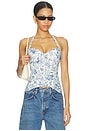 view 1 of 4 Carrie Top in Blue Toile