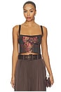 view 1 of 5 Rumi Top in Dark Rose Brocade