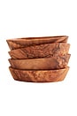 view 1 of 6 Set Of 4 Olivewood Aperitivo Bowls in Brown