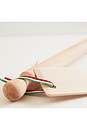 view 2 of 5 Beechwood Long Rolling Pin & Pasta Scraper in Light Brown