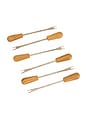 view 1 of 6 Set Of 6 Olivewood Aperitivo Forks in Brown