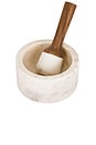 view 1 of 6 ALMOFARIZ E PILÃO MARBLE MORTAR & PESTLE in White & Brown