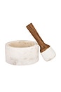 view 2 of 6 ALMOFARIZ E PILÃO MARBLE MORTAR & PESTLE in White & Brown