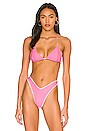 view 2 of 5 MARLEY ビキニトップ in Metallic Candy Pink & Matte Flower