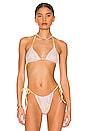 view 1 of 5 Reversible Blair Bikini Top in Smoothie Swirl & Mellow Yellow Gingham