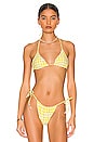 view 2 of 5 Reversible Blair Bikini Top in Smoothie Swirl & Mellow Yellow Gingham