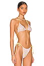 view 3 of 5 Reversible Blair Bikini Top in Smoothie Swirl & Mellow Yellow Gingham
