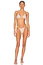 view 5 of 5 Reversible Blair Bikini Top in Smoothie Swirl & Mellow Yellow Gingham