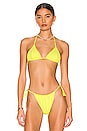view 1 of 5 Reversible Marley Bikini Top in Lemon Granita Rib & Matte Lemon