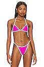 view 2 of 5 Luci Reversible Bikini Top in Pink White & Black White