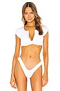 view 1 of 5 Indie Bikini Top in White Rib