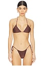 view 2 of 5 Blair Jungle Reversible Bikini Top in Brown Cheetah