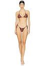 view 5 of 5 Blair Jungle Reversible Bikini Top in Brown Cheetah