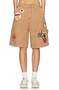 view 1 of 6 Patched Canvas Shorts in Tan