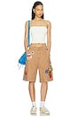 view 5 of 6 Patched Canvas Shorts in Tan