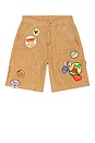 view 5 of 6 Patched Canvas Shorts in Tan