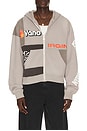 view 1 of 6 Paneled Zip Up Hoodie in Grey