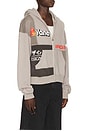 view 2 of 6 Paneled Zip Up Hoodie in Grey