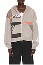 view 1 of 6 Paneled Zip Up Hoodie in Grey