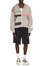 view 5 of 6 Paneled Zip Up Hoodie in Grey