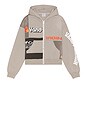 view 6 of 6 Paneled Zip Up Hoodie in Grey
