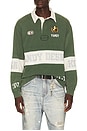 view 1 of 7 Washed Long Sleeve Rugby in Green