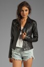 view 1 of 5 Topaz Leather Moto Jacket in Black