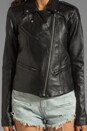 view 4 of 5 Topaz Leather Moto Jacket in Black