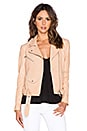 view 1 of 5 BLOUSON EN CUIR JAYNE CLASSIC in Nude