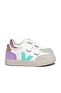 view 1 of 3 Kids Small V-12 Chromefree Sneaker in Extra White & Multico Orchid