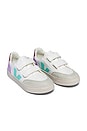 view 2 of 3 Kids Small V-12 Chromefree Sneaker in Extra White & Multico Orchid