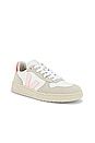 view 2 of 2 V-10 Sneaker in White & Petale & Orange Fluo