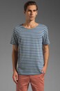 view 1 of 5 Striped T-Shirt en Blue/Grey Stripe in Blue & Grey Stripe