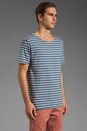 view 2 of 5 Striped T-Shirt en Blue/Grey Stripe in Blue & Grey Stripe