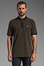 view 1 of 5 Basic Pique Polo in Olive and Navy in Olive Navy