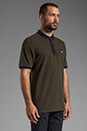 view 2 of 5 Basic Pique Polo in Olive and Navy in Olive Navy