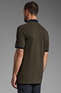 view 3 of 5 Basic Pique Polo in Olive and Navy in Olive Navy