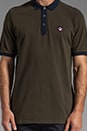 view 4 of 5 Basic Pique Polo in Olive and Navy in Olive Navy