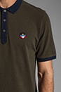 view 5 of 5 Basic Pique Polo in Olive and Navy in Olive Navy