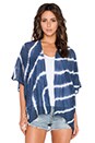 view 1 of 3 Fatima Tie Dye Silk Cotton Voile Kimono in Blue