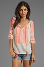 view 1 of 4 Adele Embroidered Crinkle Gauze Blouse in Milk/Coral in Milk & Coral