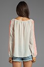 view 2 of 4 Adele Embroidered Crinkle Gauze Blouse in Milk/Coral in Milk & Coral