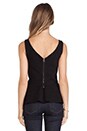 view 3 of 3 Belsey Solid Ponti Peplum Tank in Black