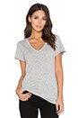 view 1 of 3 Lilith Cotton Slub V-Neck Tee in Heather Grey