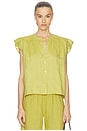 view 1 of 4 Janey Woven Linen Top in Citron