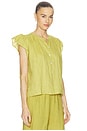 view 2 of 4 Janey Woven Linen Top in Citron