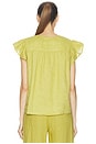 view 3 of 4 Janey Woven Linen Top in Citron