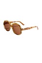 view 2 of 3 VLS 177 Sunglasses in Ivory Marble, V-light Gold, & Brown