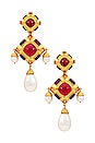 view 1 of 3 BOUCLES D'OREILLES GABRIELLA in Amethyst Quartz, Ruby Quartz & Citrine Quartz And Pearl