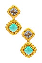 view 1 of 2 Carlotta Earrings in Blue Saphire Quartz And Emerald Green Quartz